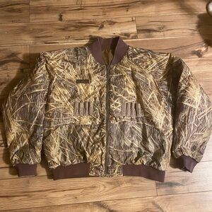 Vintage Columbia Shadow Grass Camouflage Bomber Jacket